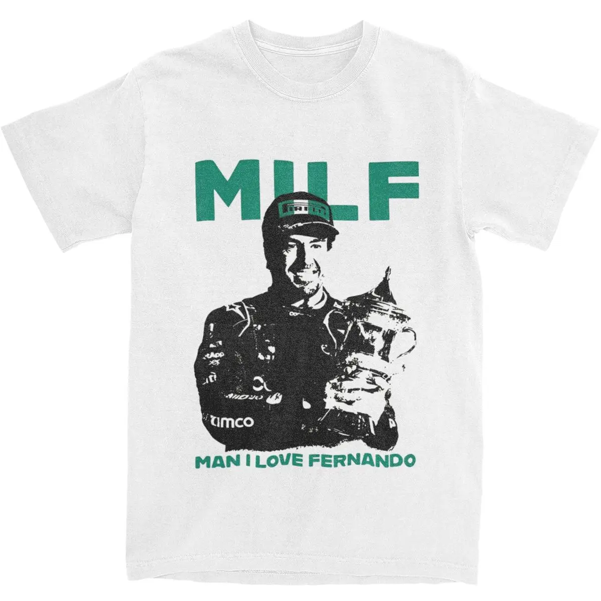 Camiseta MILF Man I Love Fernandos Alonsos, camisetas Vintage de verano, camiseta Harajuku 100% de algodón para hombres, camisetas informales de manga corta