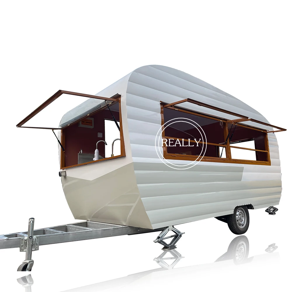 Fully Equipped Fast Food Truck Hamburger Pizza Mobile Kitchen Hot Dog Taco Cart Concession Food Trailer