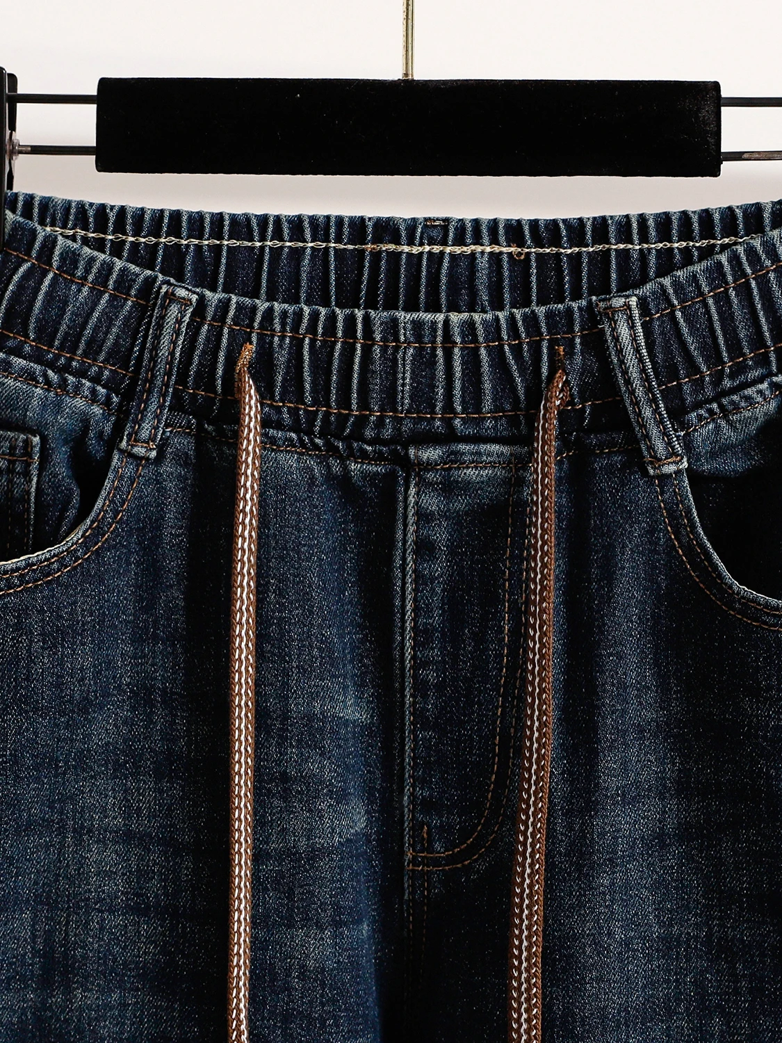 Jeans in denim a gamba larga dimagranti Jeans casual in cotone elasticizzato da donna Primavera Autunno ular Pantaloni a tubo dritto taglie forti