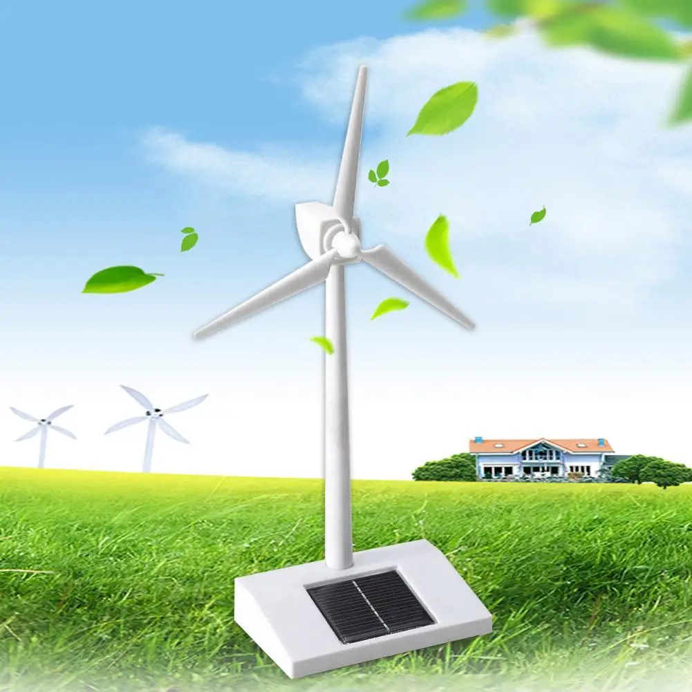 Solar Powered Desktop Model-Solar Powered Windmills Wind Turbine for Kid Education Model Electronic Farm Windmill Teaching Decor