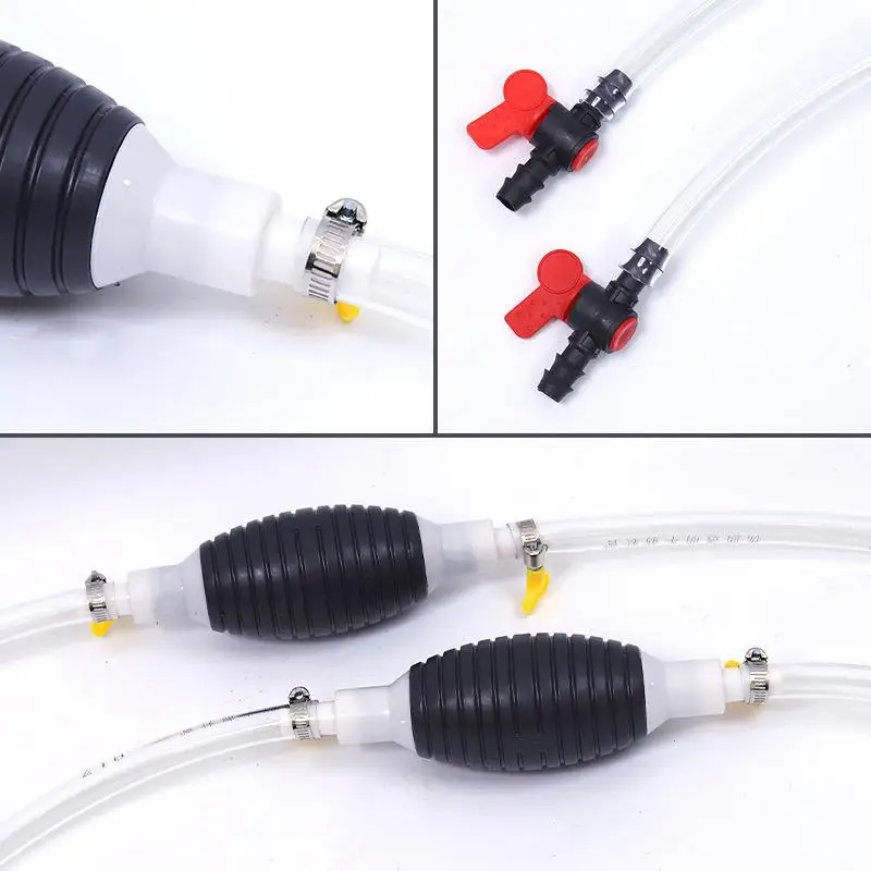 

3FT Manual Hand Siphon Transfer Pump Pipe for Fuel Oil Water Petrol Liquid Extraction Tool for Vehicle and Aquarium Use
