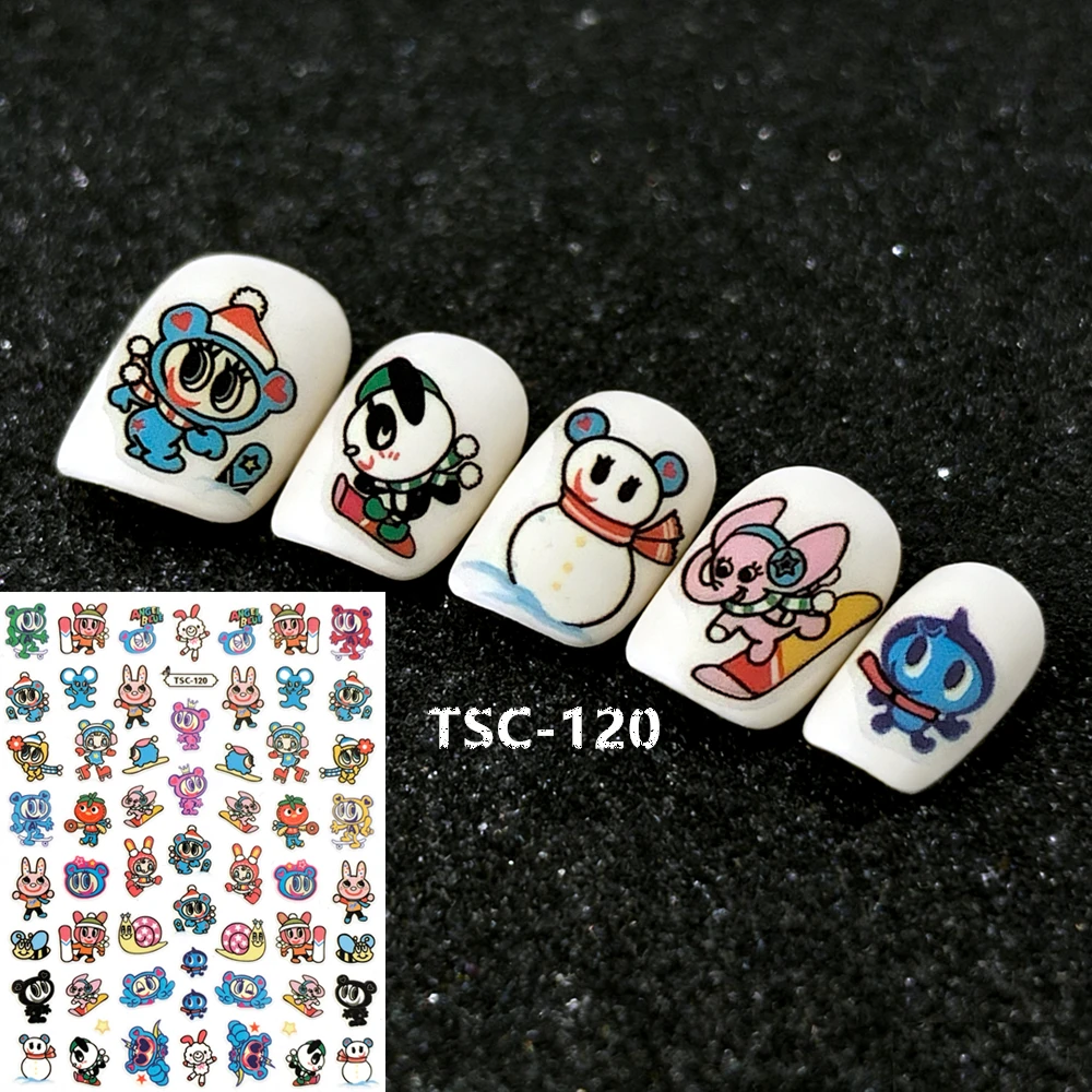 

Наклейки для ногтей TSC-120: милые 3D-стикеры с клеевым слоем, самоклеящиеся, для декора ногтей, слайдеры для нейл-арта