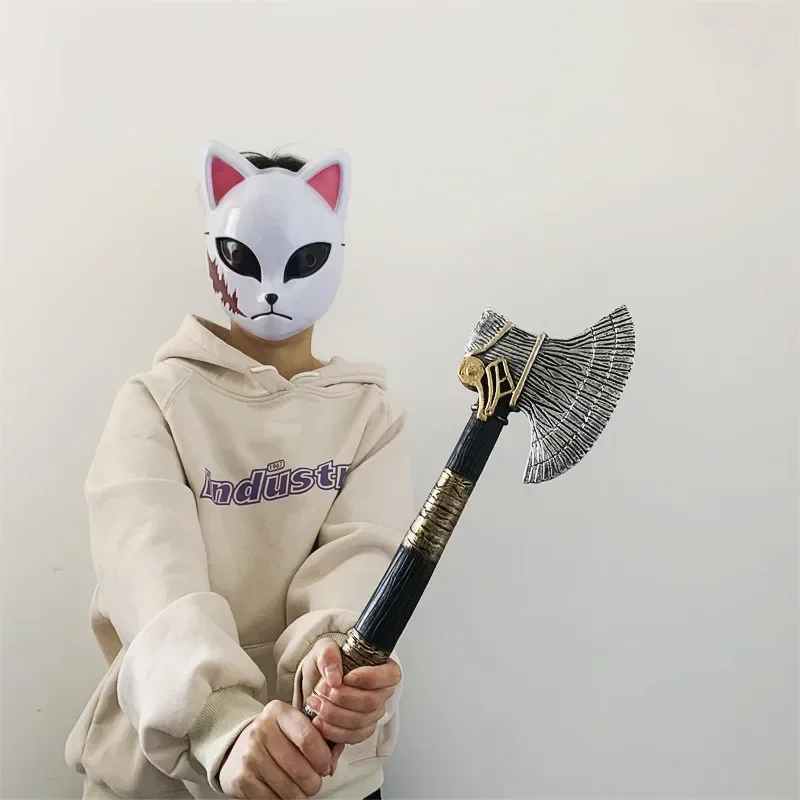 ฮาโลวีนคอสเพลย์ยุคกลาง Crusades ขวานอาวุธ 1:1 Prop Knight Beast ขวาน Tomahawk ความปลอดภัย PU ยางของขวัญ