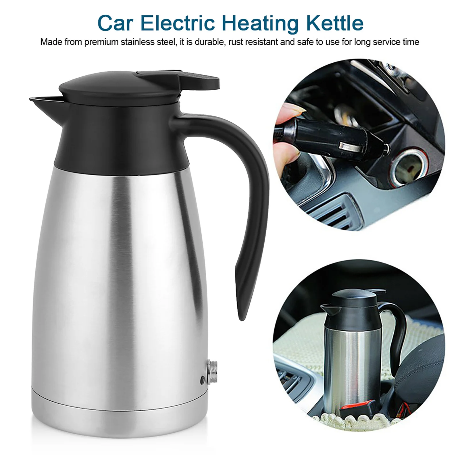 24V 12V 1000ml Car Electric Kettle Auto Shut Off  Heating Boiling Pot Auto Shut Off Car Electric Kettle Car Electric Kettle