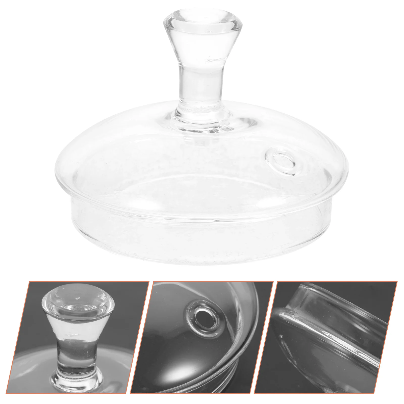 

Clear Glass Lid for Tea Kettle Replacement Teapot Cover Home Daily Use Spill Resistant Design Creative Tea Infuser Accessory