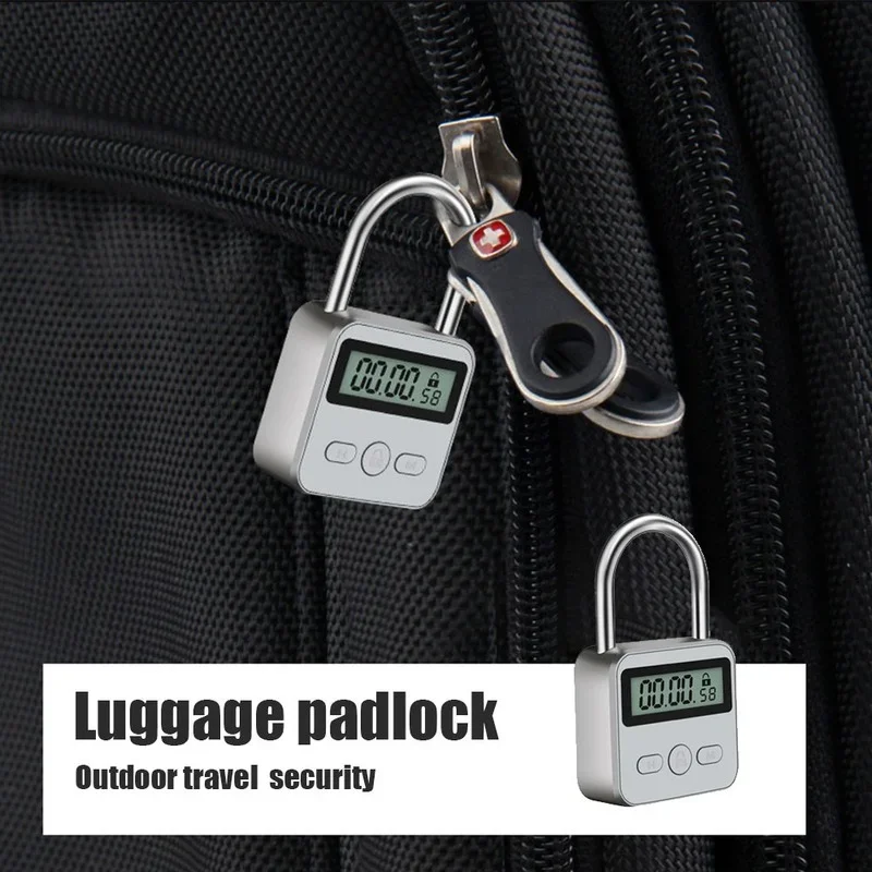 Multi-function Waterproof Smart Time Lock LCD Display Travel Electronic Timer USB Charging Temporary Timer Padlock