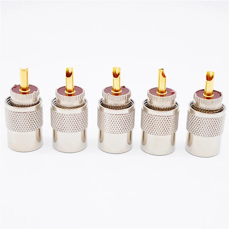 BAAG-60PCS RF Connector UHF Male Connector RG8 RG58 Cable Lug Antenna Connector PL259