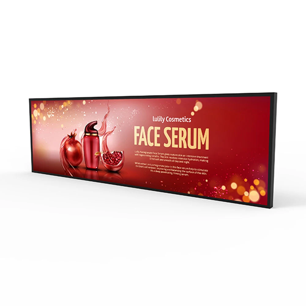 Ultra Wide Shelf Screen Stretch Bar Android Advertising Player Lcd Digital Signage For Supermarket Retail Store