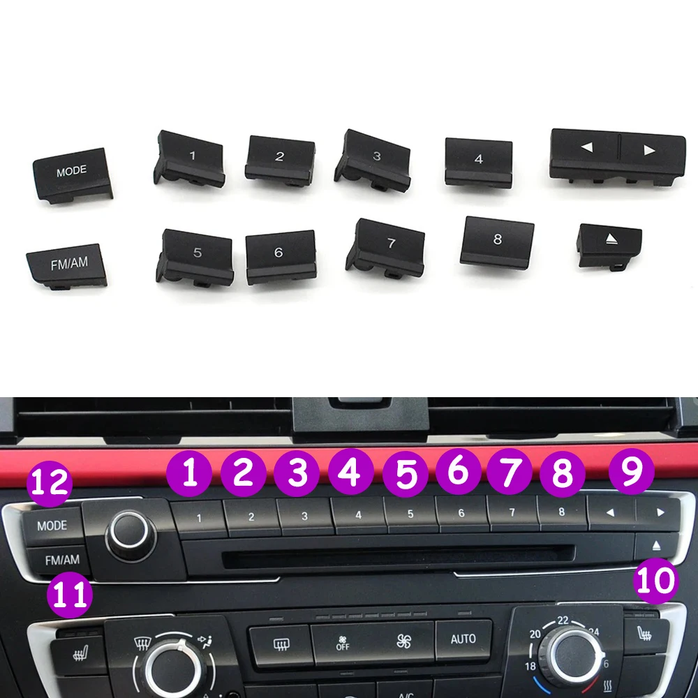 Car Console Dashboard Radio CD Player Button Switch Buttons Cover Trim For BMWF20 F21 F22 F30 F32 F35 F34 F36 F45 F46