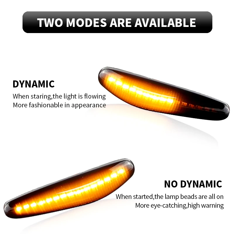 2PCS LED Dynamic Side Marker Lights Turn Signal Lamps For Alfa Romeo 166 1998-2007 OEM:60597300 Blinker Lamp