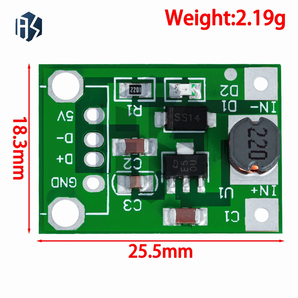 600mA DC-DC Mini Step Up Power Module 1-5V para 5V Step-up Boost Converter NOVO