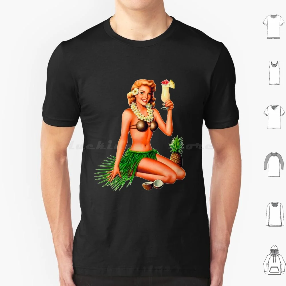 Pin Up Girl Aloha Hawaii rétro Vintage t-shirt grande taille 100% coton Pinup fille Hawaii Hawaii Pinup Vintage rétro tatouage fille