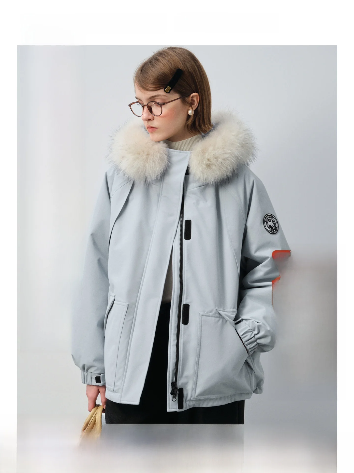 

Женская зимняя парка больших размеров с наполнителем из 90% пуха, свободного кроя, уютная и теплая, синяя, с эффектом пушистости, для работы