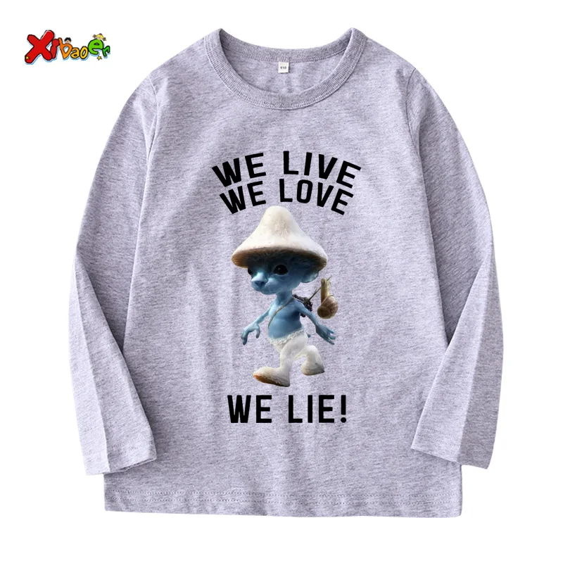 Boys T Shirts WE LIVE Kids Long Sleeve T-shirt Girls Clothes Clothing T Shirt 2 4 Years Student BOY WE LOVE Fashion T-Shirt