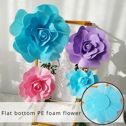 DIA15/20/30CM PE Foam Flat Bottom Artificial Flower Sticking Wall Artificial Flower Wedding Ceremony Site Plant Wall Decoration