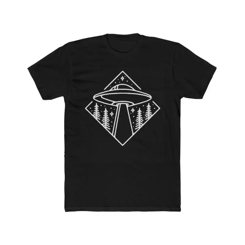 Alien Spaceship Cotton Crew T Shirt