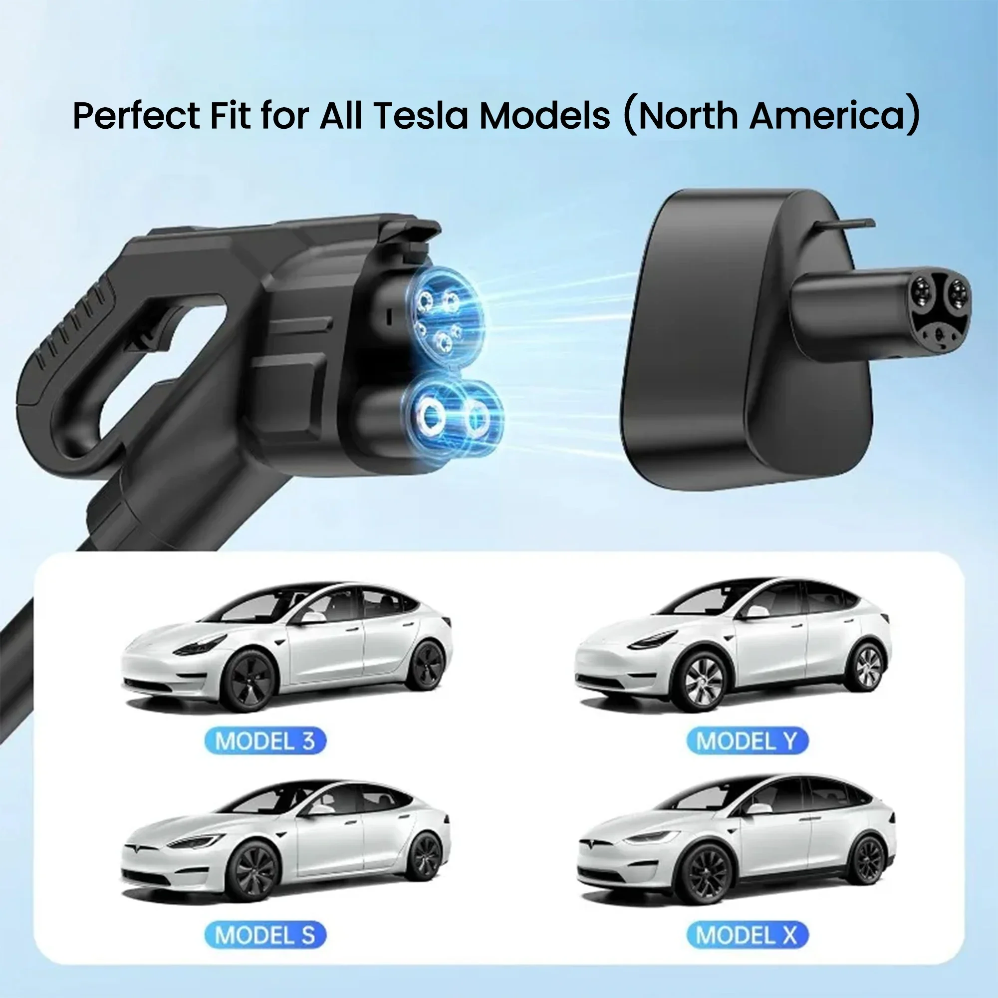 ตัวแปลงไฟฟ้า FITMPH CCS 1 เป็น Tesla DC, 500V DC, 250kW, ใช้ได้กับรถยนต์รุ่น 3,Y,S,X, รองรับการชาร์จเร็วระดับ 3