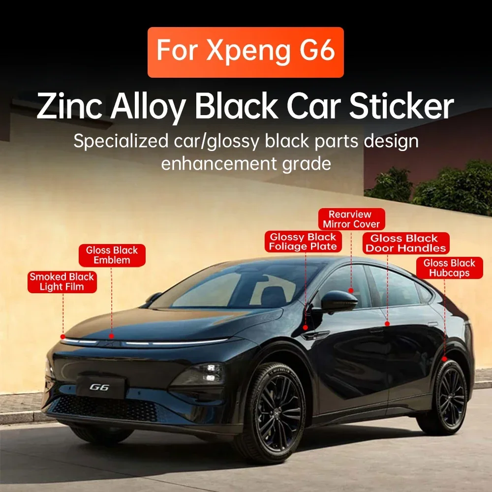 For Xpeng G6 2023 2024 Xiaopeng G6 Black Badge Front Rear Badge Blackened Modification Accessories