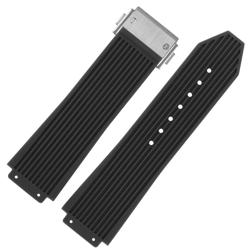 Breathable Skin Friendly Silicone Watchbands for Hublot Yubo Big Bang Classic Fusion Series Waterproof Sweatproof Strap 26x19mm