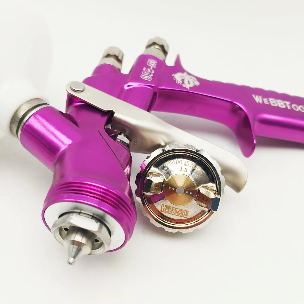 W600 High Quality Spray Paint Guns 1.3mm Water Based Air Spray Gun for Car Spray Paint  Gun Sprayer Tool