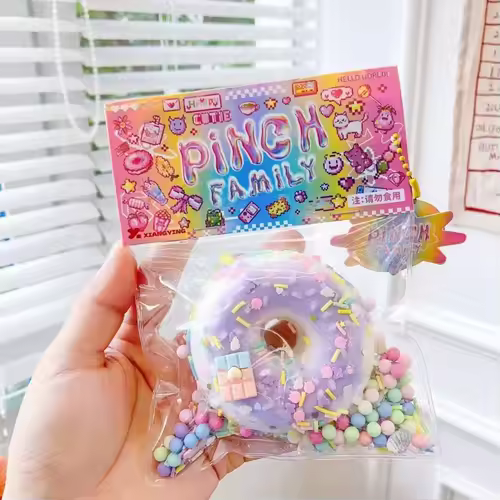 Taba Squishy Cake Doughnut Stress Relief Toy, Extra Large Sensory Fidget Toys for Kids Adults Anxiety Relaxation Squeeze Gift - Image 3
