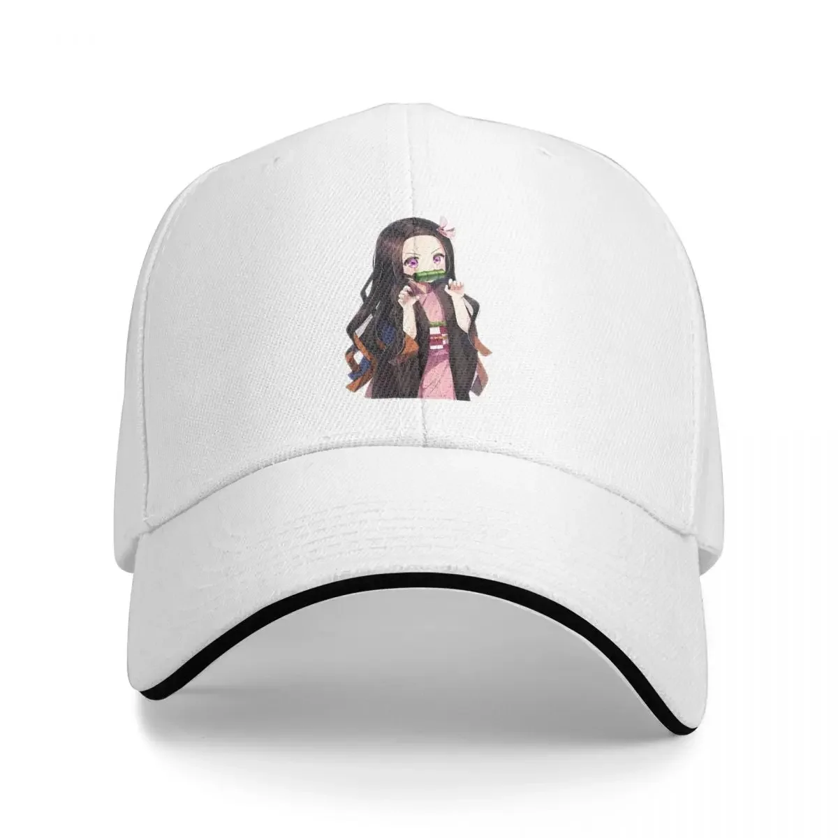 Demon Slayers Anime Nezuko Baseball Cap Fashion Japanese Anime Sandwich Cap Men Women Adjustable Dad Hat Activities