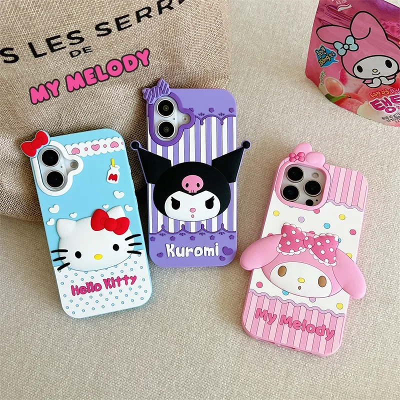 Sanrio Hello Kitty kuromi my melody doll Phone Case For iPhone 16 15 14 13 12 11 Pro Max 16 Plus Case Cute Cartoon Soft Cover