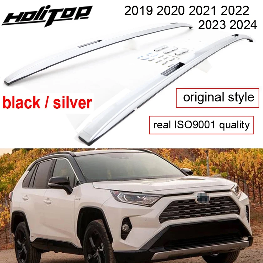 OE roof rail bar roof rack for Toyota RAV4 2019 2020 2021 2022 2023,black&sliver,thicken aluminum alloy,no rust,no change color