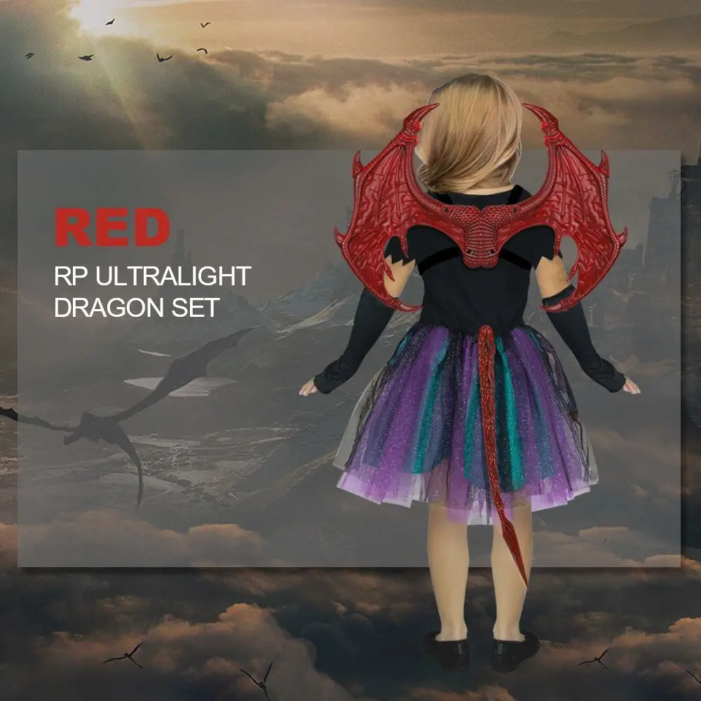 

Cosplay Dragon Wing Tail Mask Set Dress Up Anime Halloween Ultra Light Dragon Set Animal Role Playing Halloween Costumes Party