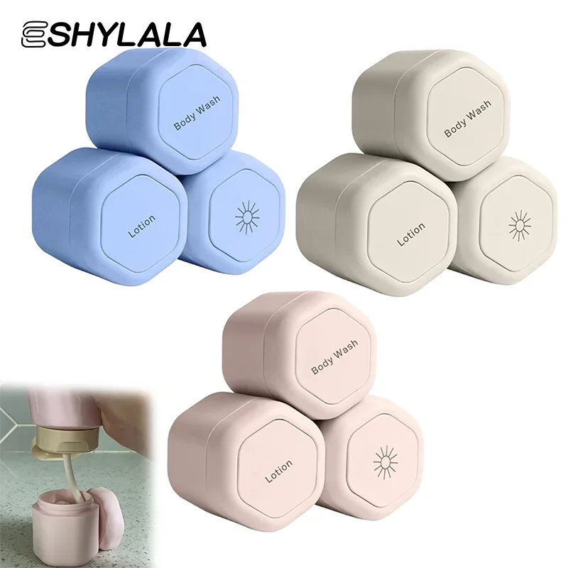 2/3Pcs Travel Container Magnetic Storage With Lids Cosmetic Dispenser Stacking Design Bottle For Face Cream Sunscreen Organizer