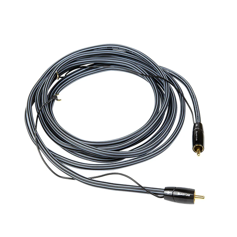 hifi Black Lab Pure Copper RCA HIFI Audio Subwoofer Cable for Amplifier CD Player Home Theater