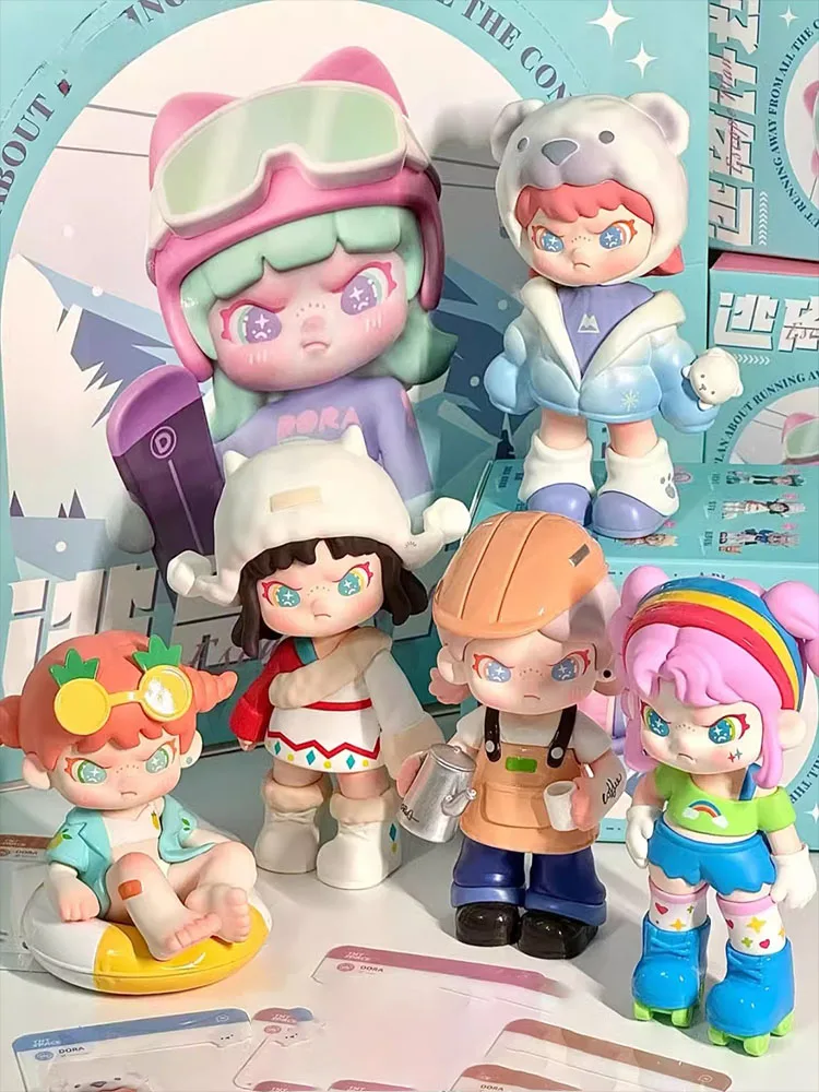 Dora 4 Generations Escape Plan Series Blind Box Anime Kawaii Display Toy Action Figure Collect Mysterious Surprise Gift for Girl