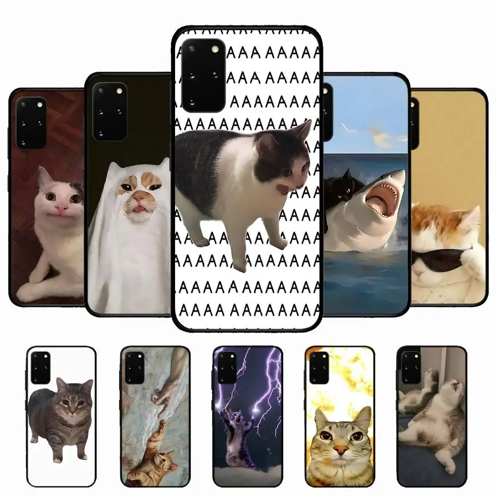 Network Pop Cute Cat MEME Phone Case For Samsung S 24 Fe 25 Ultra Plus 20 Lite 21 30 22 23 24 22 Ultra 5G Fundas
