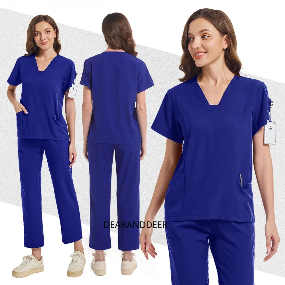 女性用半袖手術着,無地,トップスとパンツ,ペットショップ,介護用ホーム,医師,医療,作業服