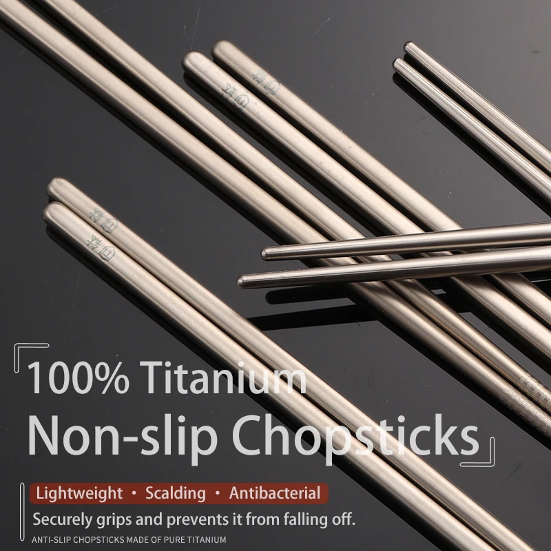 23.5cm Antibacterial Ultralight Pure Titanium Chopsticks Hollow Chopsticks Restaurant Home Chopstick Outdoor Camping Tableware