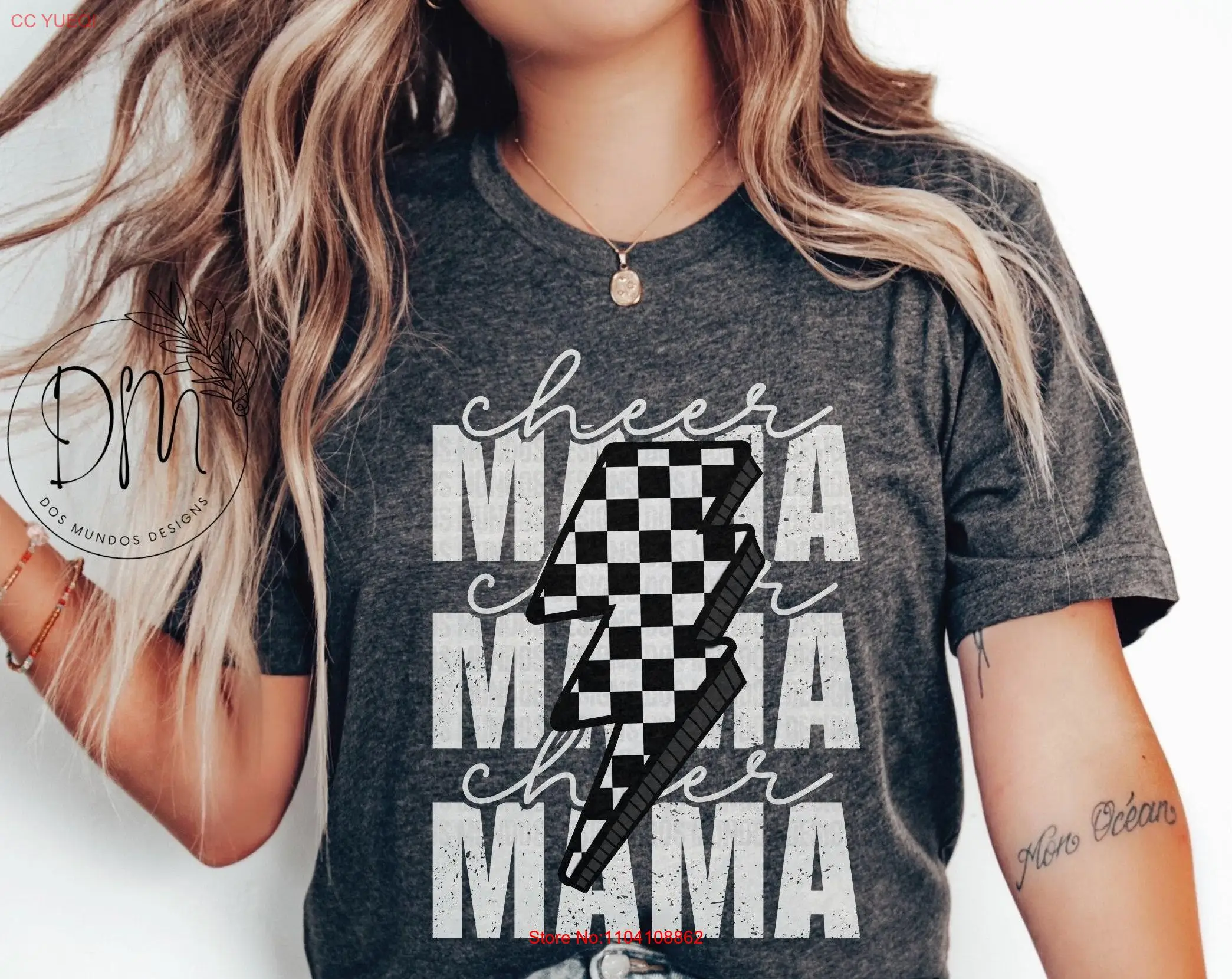 Футболка Cheer Mama для мамы, черлидинга, клетчатая молния, соревнования, День матери, с длинными или короткими рукавами Футболка Cheer Mama для мамы, черлидинга, клетчатая молния, соревнования, День матери, с длинными или короткими рукавами