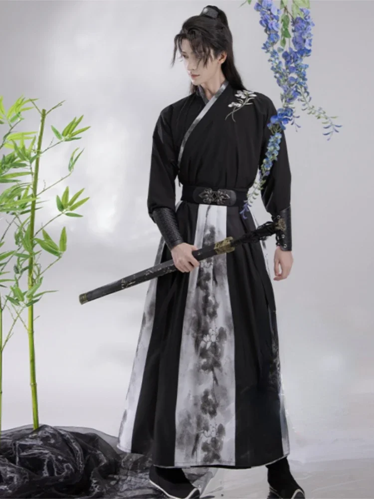 Traditional Chinese Clothing Hanfu Dress Male Swordsman Folk Dress Ancient Han Dynasty Oriental Dance Costumes Halloween Outfits