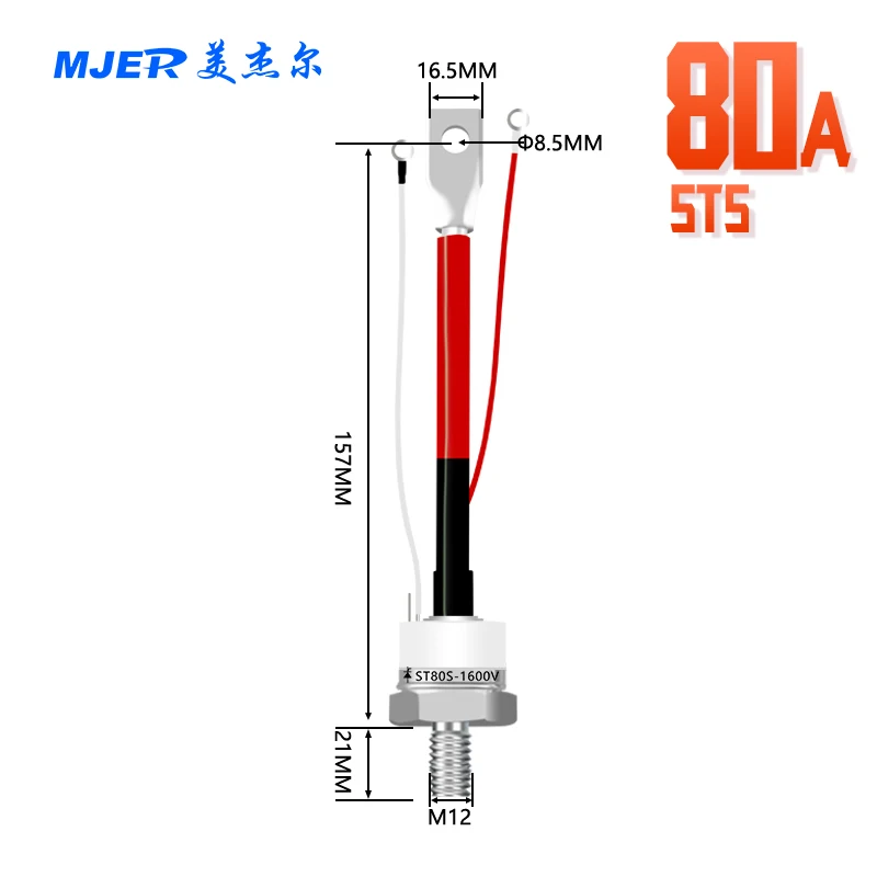 ST80S ST100S ST130S ST150SCeramic Stud Type Thyristor TO-93 M12 for Electronic Welders Phase Control Thyristor