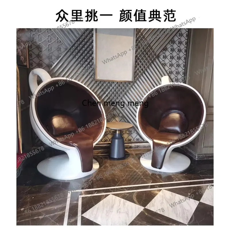 

F150Nordic style fiberglass shopping mall coffee cup soft bag leisure chair hotel living room single chair hospitality chair