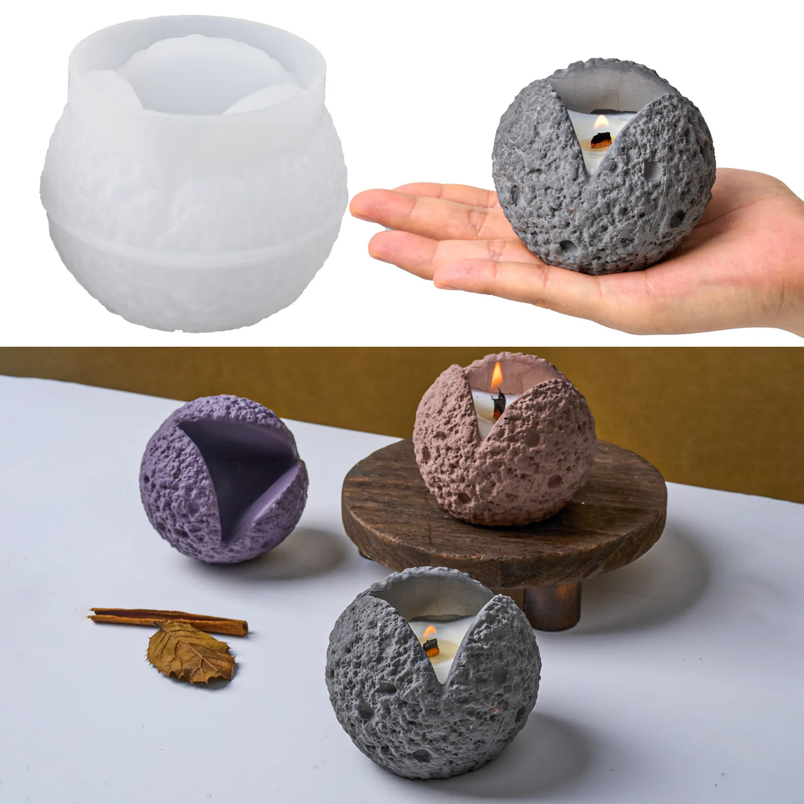 

Форма «сделай сам», банка для ароматических свечей, силиконовая форма, сферический метеор, кратер, ароматическая штукатурка, декоративная форма для хранения, капельная смола, формы для рукоделия