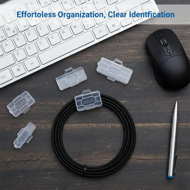 

100pcs PlasticCable Label Tag Box Transparent Plastic Cable Tie Marker Wire Sign Name Holder Display Identification Seal Case