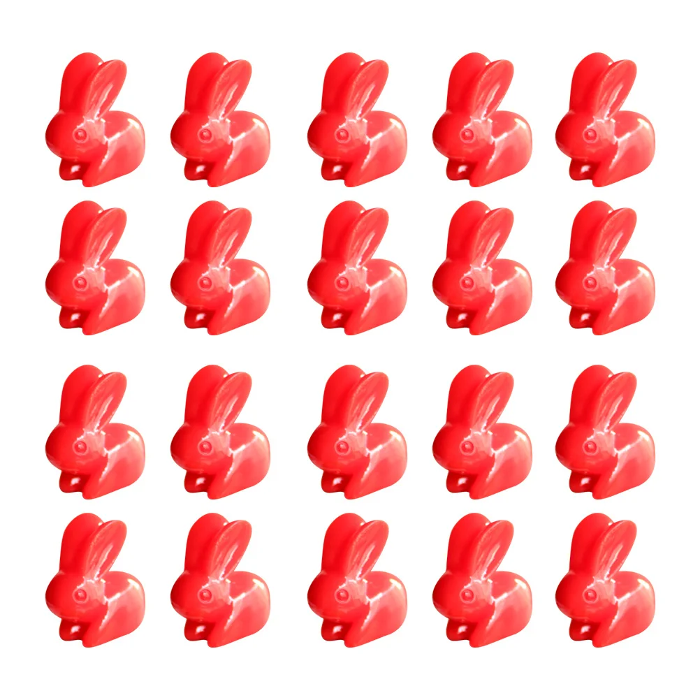 

20Pcs Resin Rabbit Fake Scenery Decoration Red for Home Store Bonsai Micro Landscape Garden Decoration Rabbit Resin