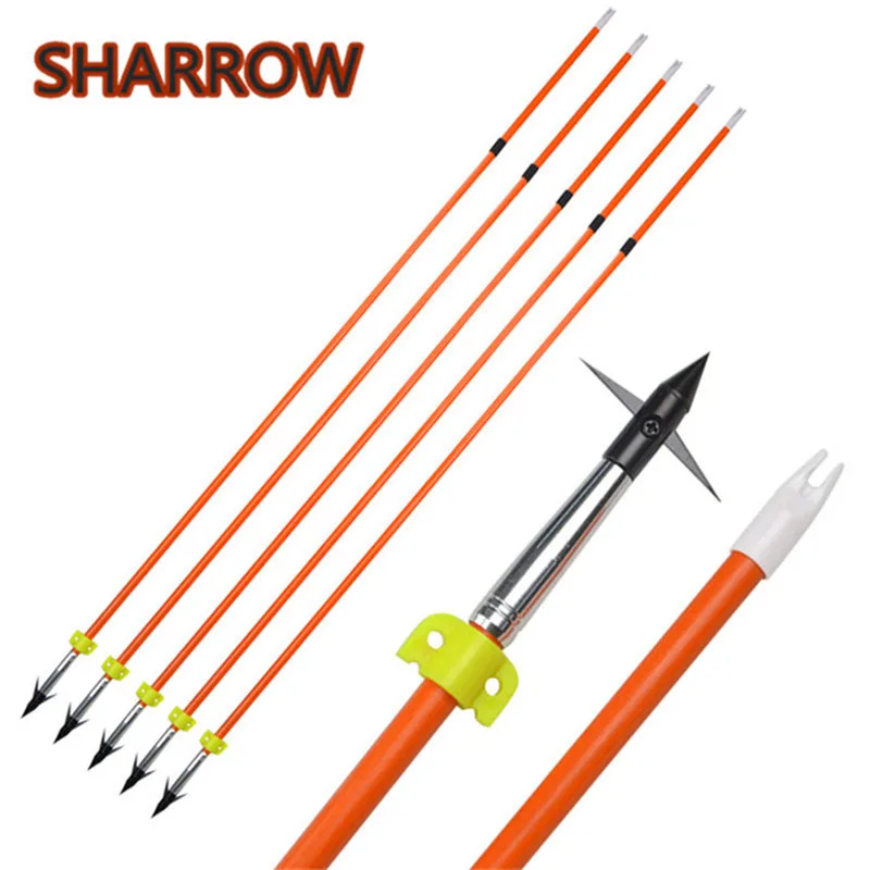 

6/12Pcs 32" BowFishing Arrows Archery Points Tips Arrowheads Safety Slides For Bow Outdoor Shooting Camping Fishing Accessories