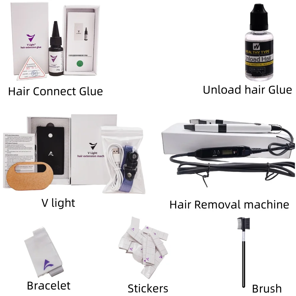 V Light Technology parrucca di estensione dei capelli pezzo di capelli capelli veri strumento di innesto rapido strumento solido e senza tracce per l'estensione dei capelli del nastro