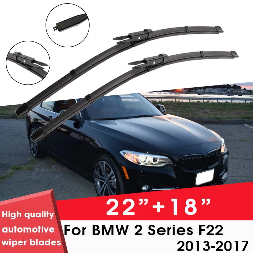 

Car Wiper Blade Blades For BMW 2 Series F22 2013-2017 22"+ 18" Windshield Windscreen Clean Naturl Rubber Cars Wipers Accessories