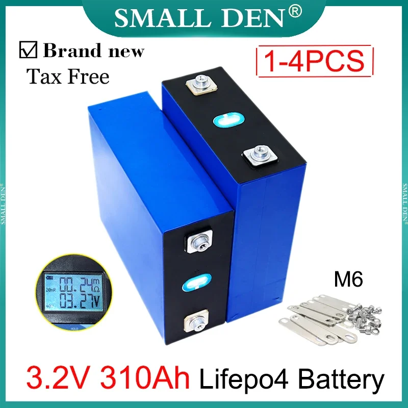 

1-4PCS New Grade A 3.2V 310Ah Lifepo4 Rechargeable Battery 3C Discharge DIY 4S 12V 24V EV RV Inverter Yacht Golf cart Solar Wind