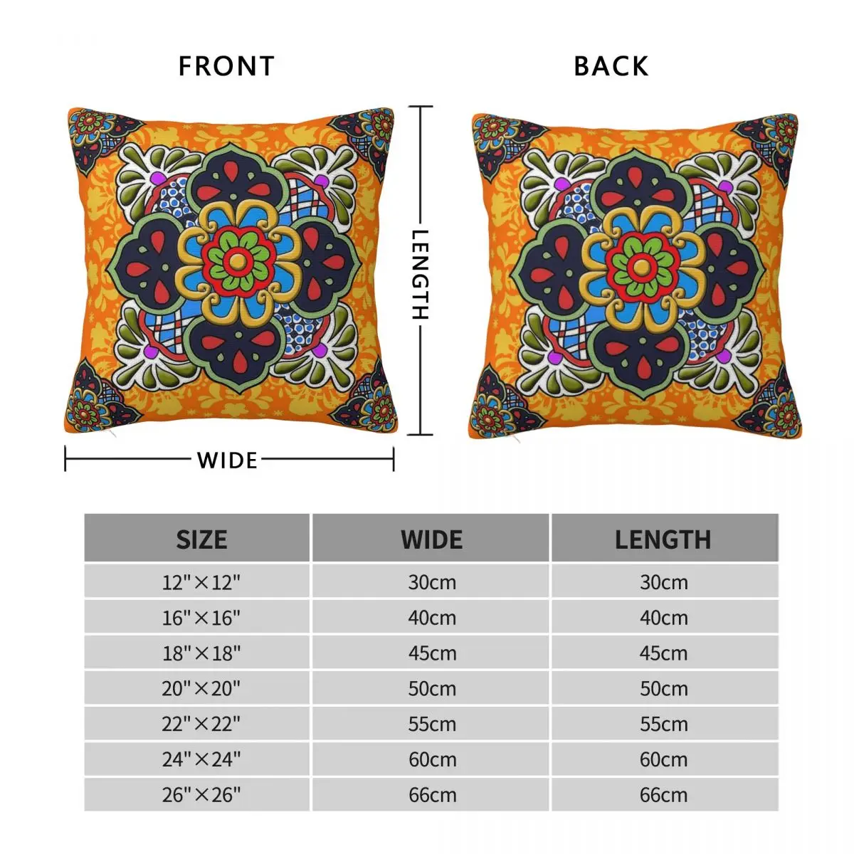 Mexican Talavera Flower Pillowcase Polyester Linen Velvet Printed Zip Decorative Home Cushion Cover 18