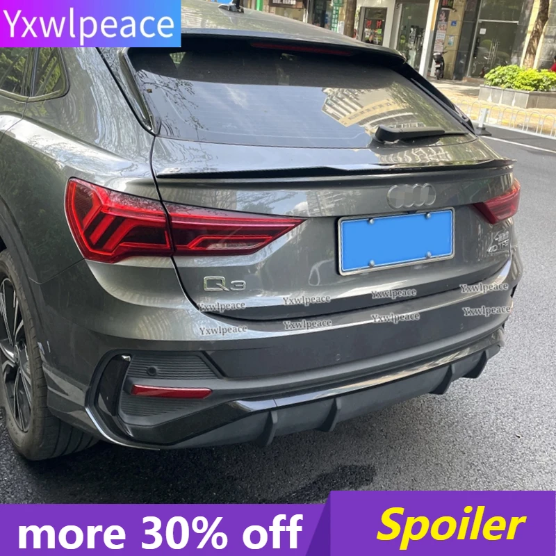 

For Audi Q3 Sportback 2019 2020 2021 2022 High Quality ABS Plastic M4 Style Rear Trunk Lip Spoiler Wing Car Accessories