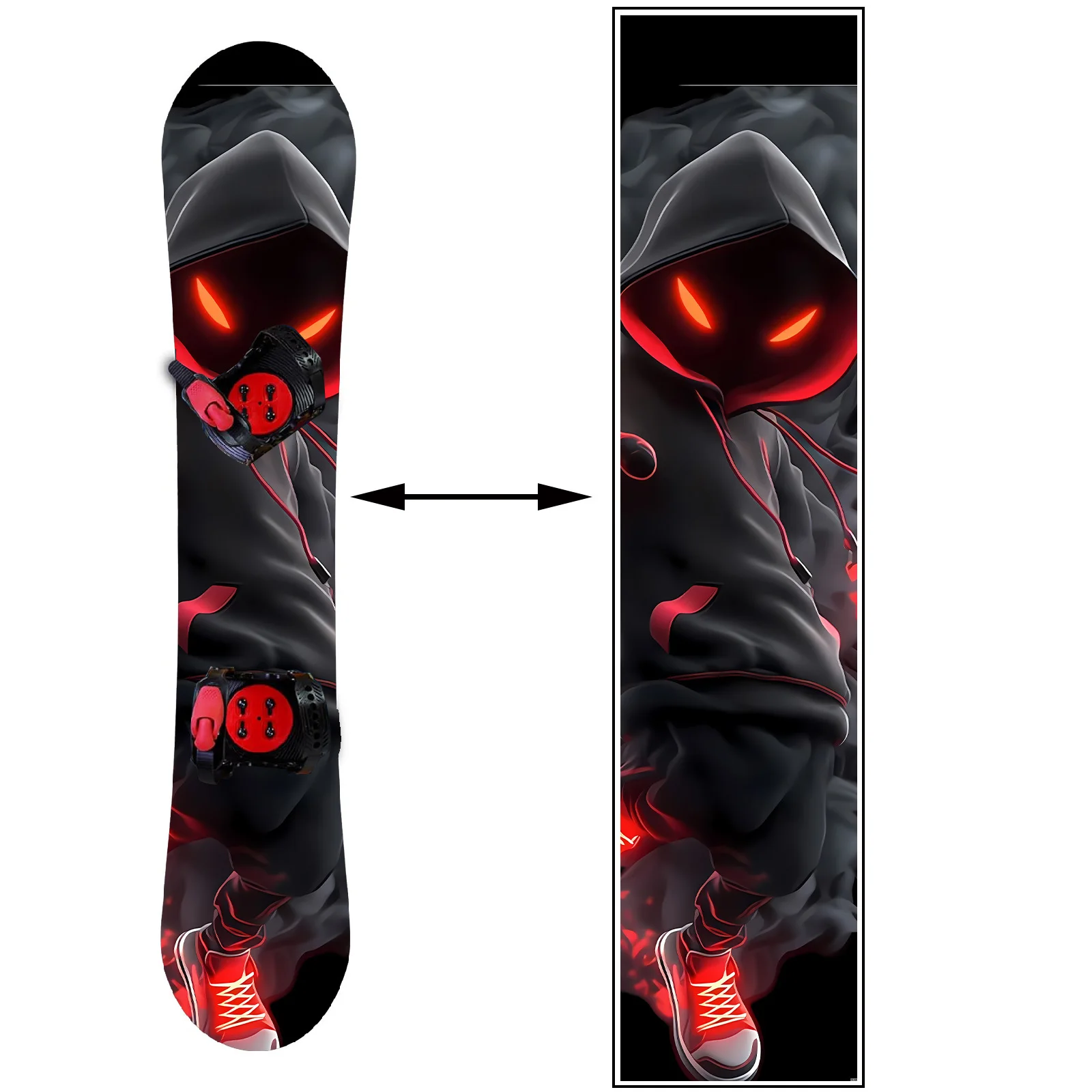 

Наклейка на сноуборд с красным глазом и черной тенью, персонализированная декоративная наклейка для сноуборда, наклейка на поверхность сноуборда