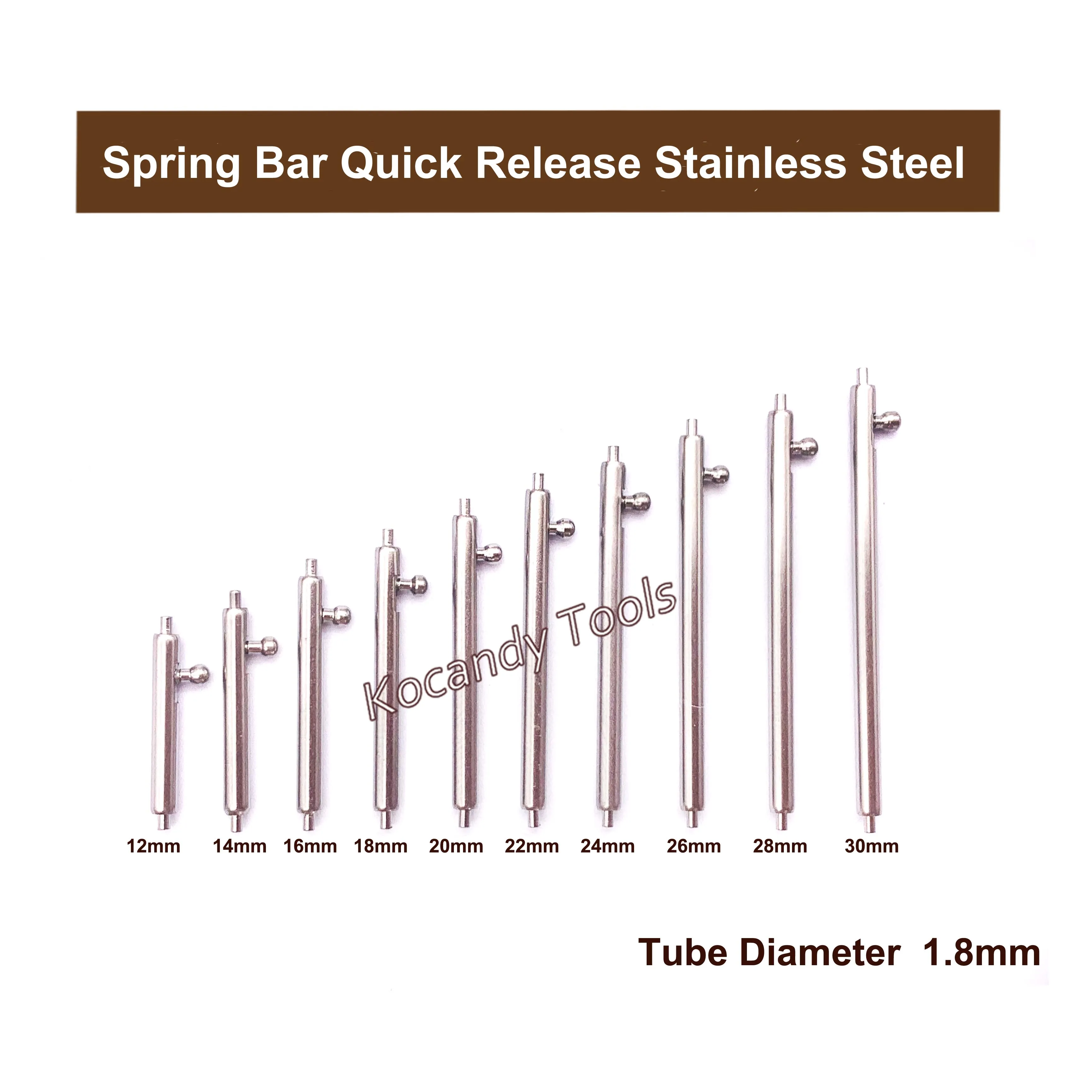 Quick Release Spring Bar Stainless Steel Watch Repair Tools 10 Size 40 Pieces